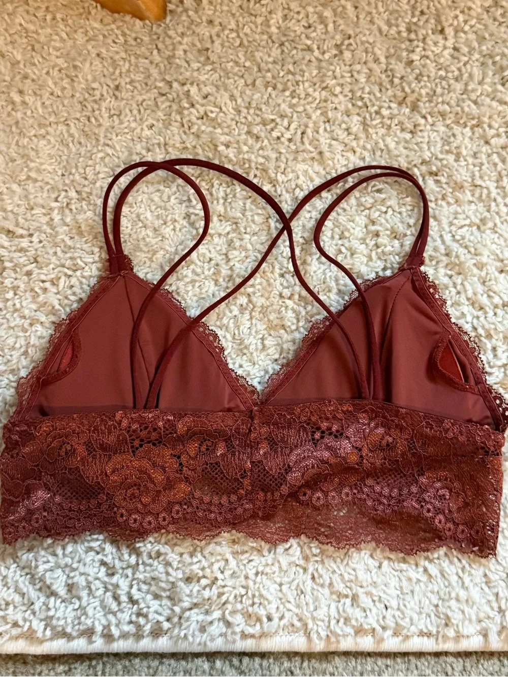 Urban Outfitters Lace Bralette in Deep Rust small